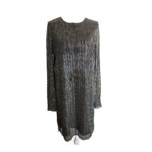 Banana Republic Women's Dress Gold Metallic Long Sleeve Size 10